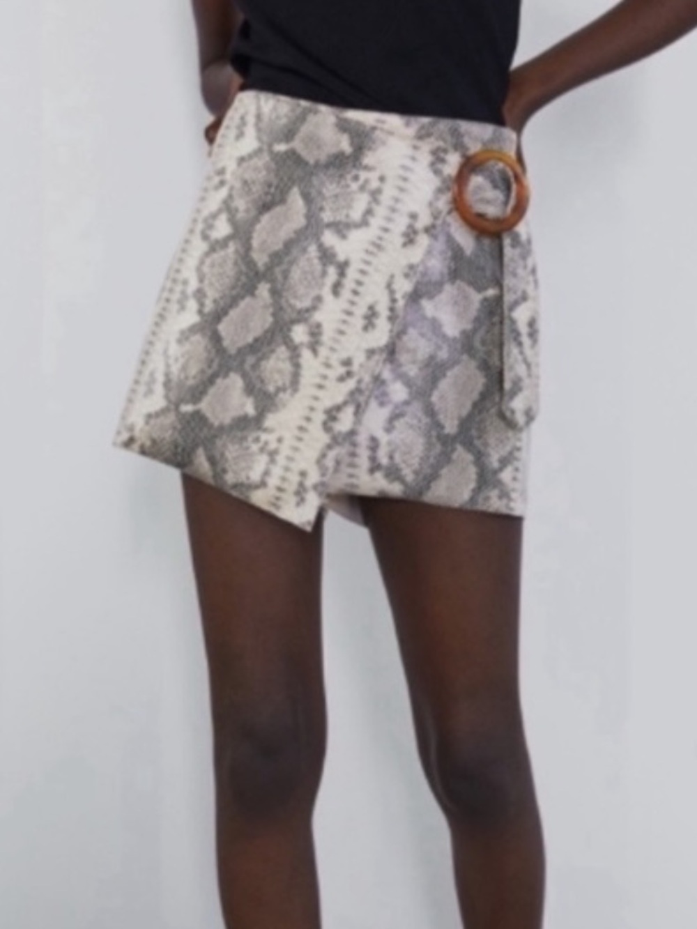 Zara Faux Snake Print Mini Skort